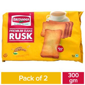 Britannia Premium Bake Rusk, 2×300 gm Multi Pack