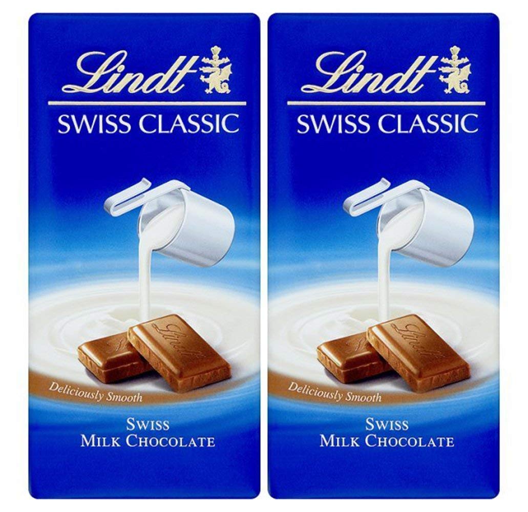 Lindt Swiss Classic Milk Chocolate, 100g (Pack of 2)